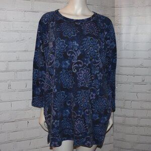 💙💜🧶 Blue & Purple Paisley Crew Neck Sweater by Dreams Co (Size L)